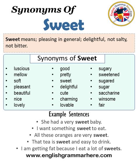 sweet treats synonyms.